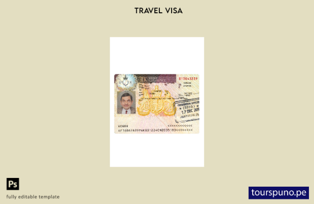Plantilla de presente de visa para el Reino Unido lista para imprimir